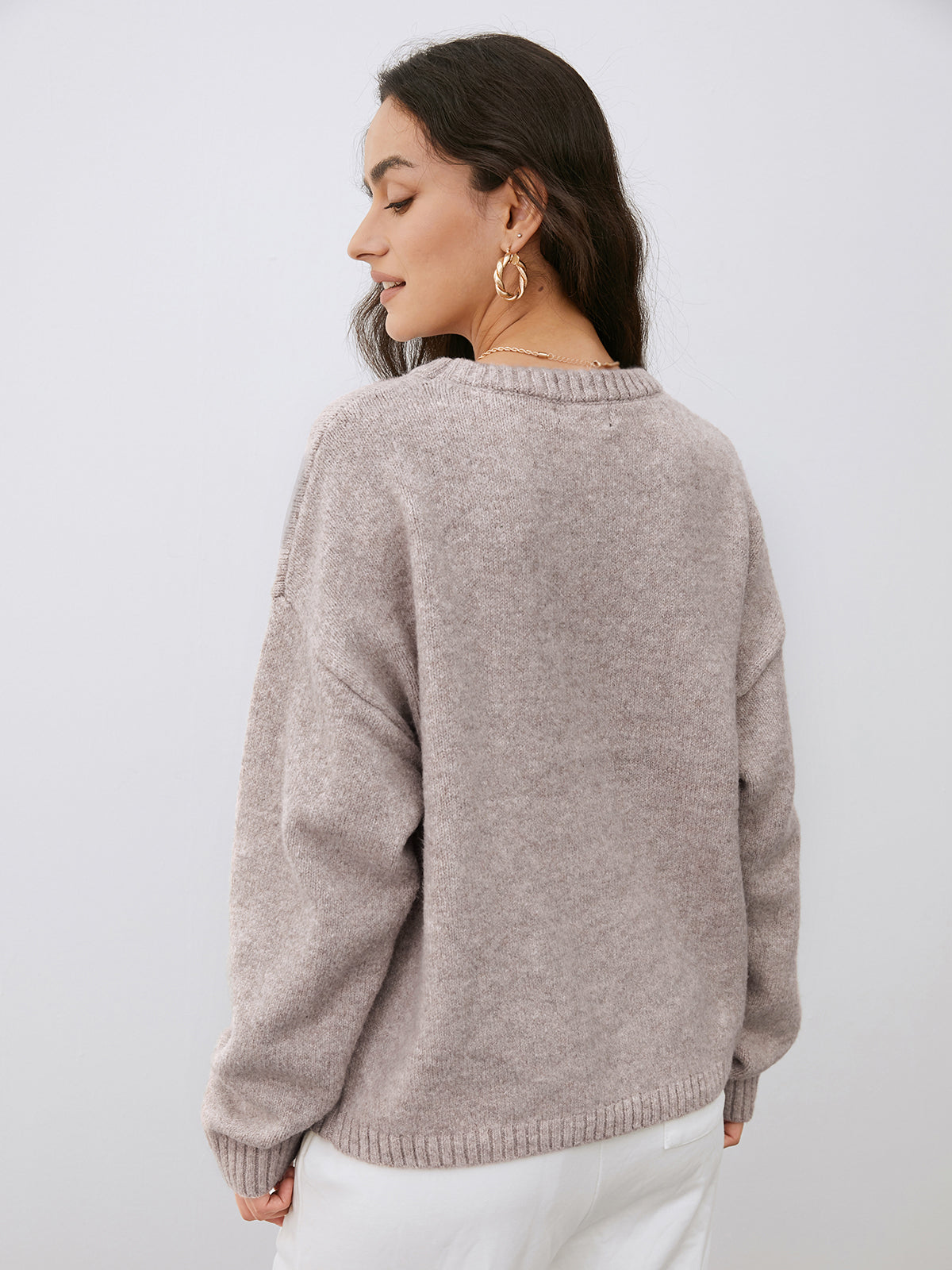 Ruœgy Pull Camel Femme Col Rond Femme