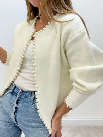 Ruœgy Pearl Trim Cardigan