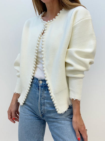 Ruœgy Pearl Trim Cardigan