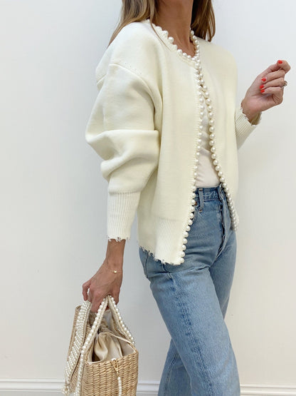 Ruœgy Pearl Trim Cardigan