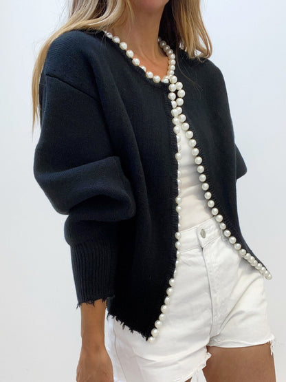 Ruœgy Pearl Trim Cardigan