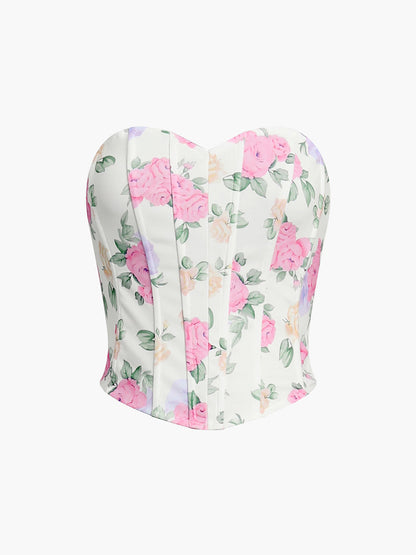 Ruœgy Bustier Femme Court Rose
