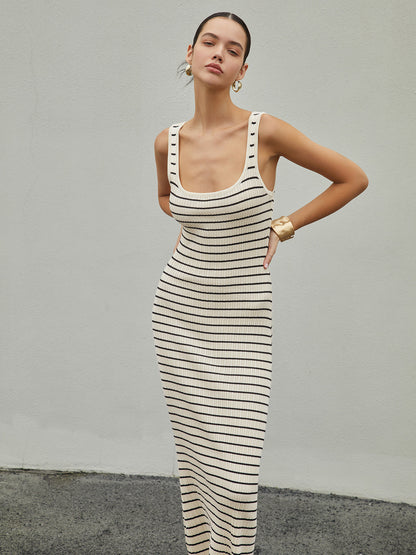 Ruœgy Robe Rayée Longue Old Money