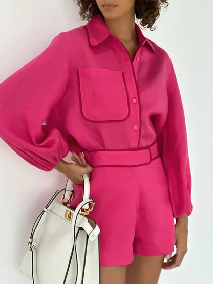 Ruœgy Cotton Two Piece Shorts Set