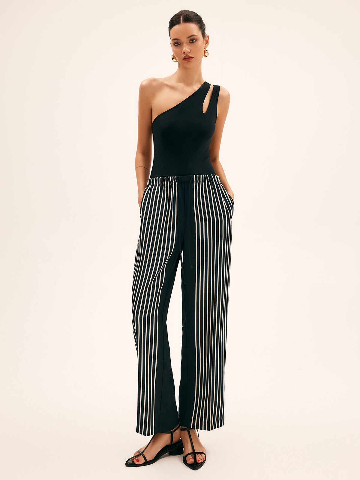 Ruœgy Maillot de Bain Asymétrique Ajouré Femme