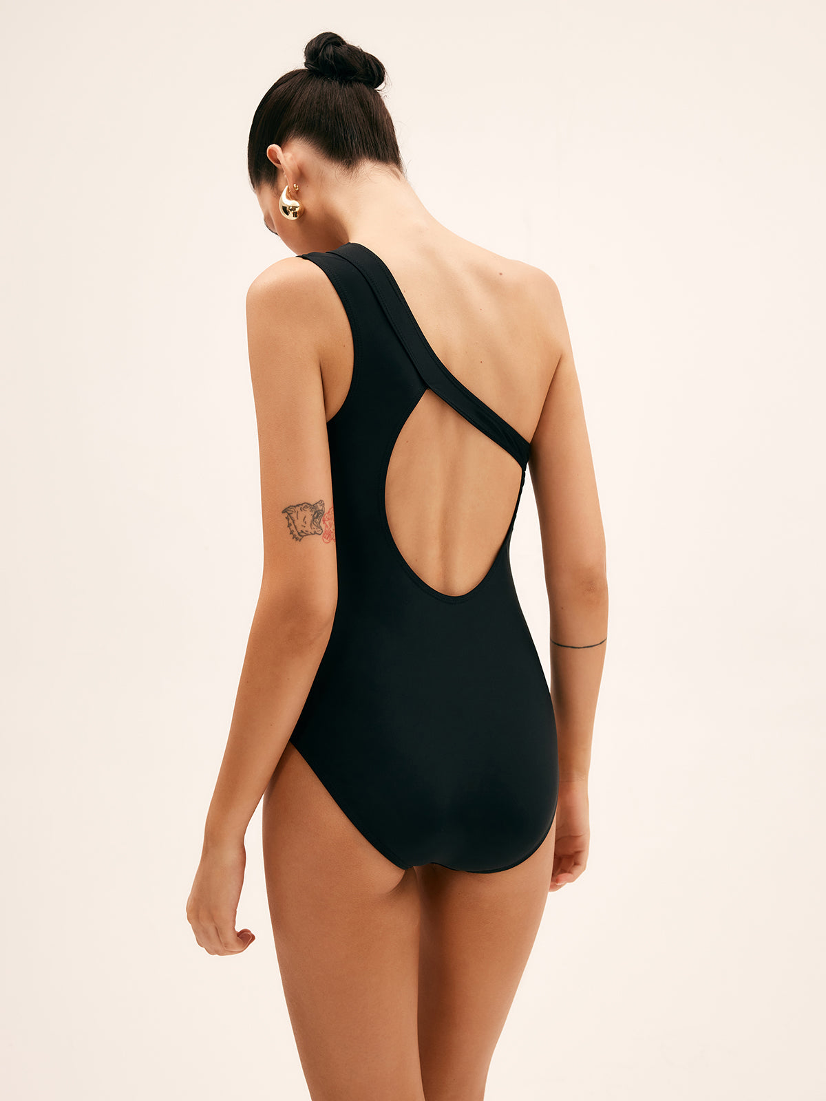 Ruœgy Maillot de Bain Asymétrique Ajouré Femme