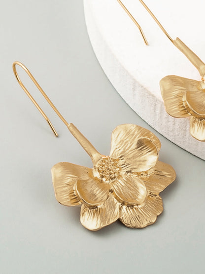 Ruœgy Boucles d’Oreilles Fleur Dorées Femme
