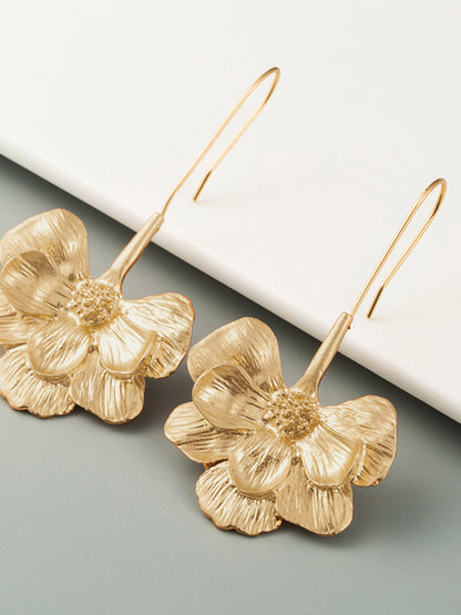 Ruœgy Boucles d’Oreilles Fleur Dorées Femme