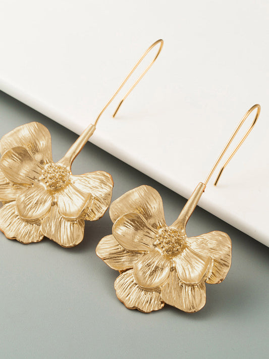 Ruœgy Boucles d’Oreilles Fleur Dorées Femme
