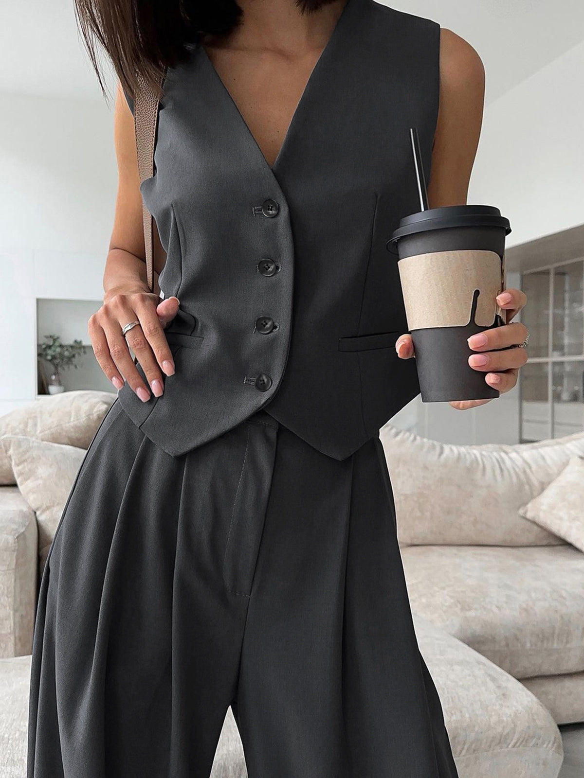 Ruœgy Ensemble Gilet Pantalon Femme