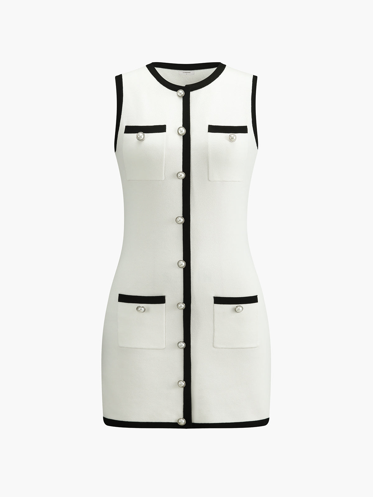 Ruœgy Robe Courte en Maille Sans Manches Femme