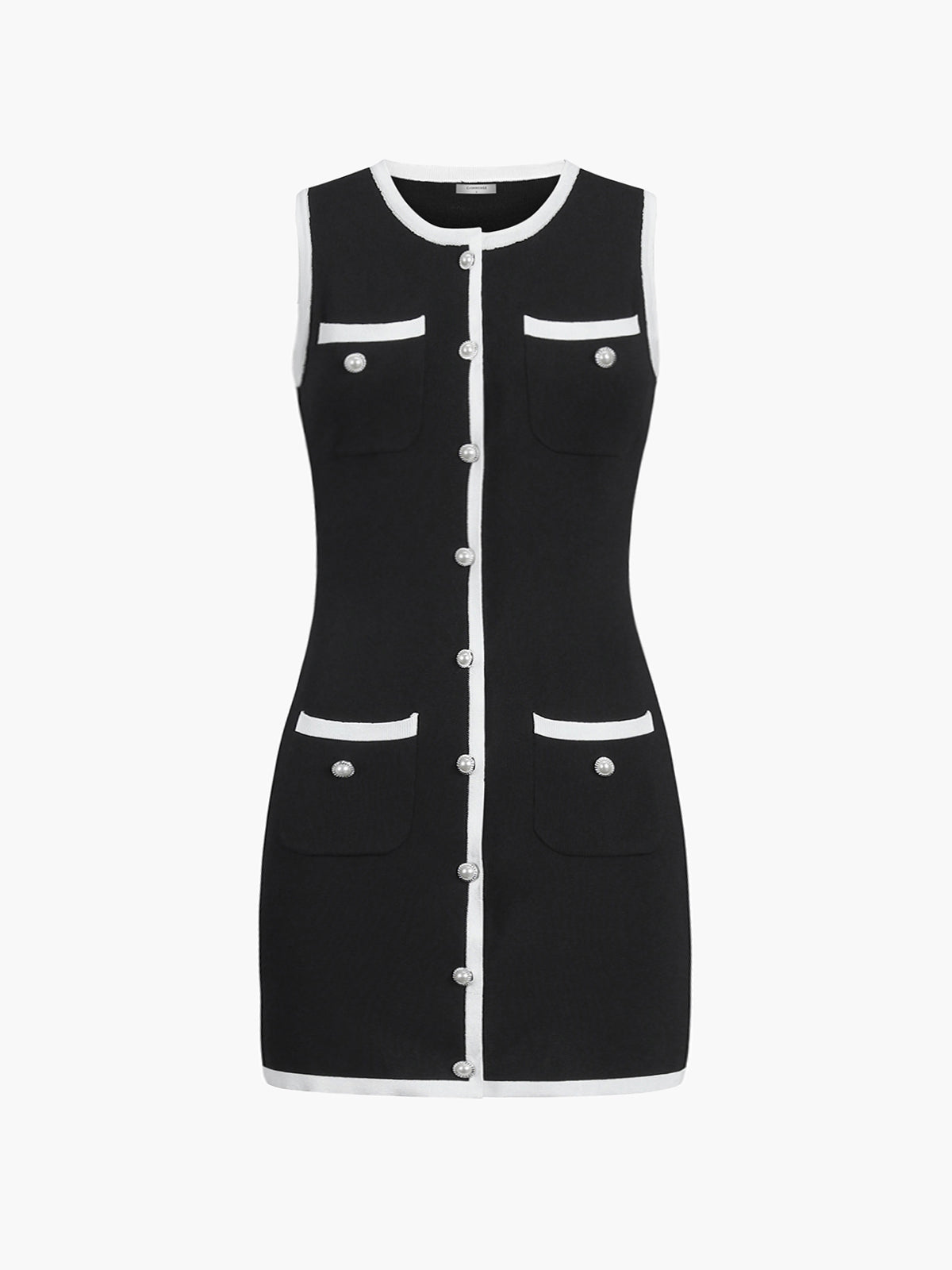 Ruœgy Robe Courte en Maille Sans Manches Femme