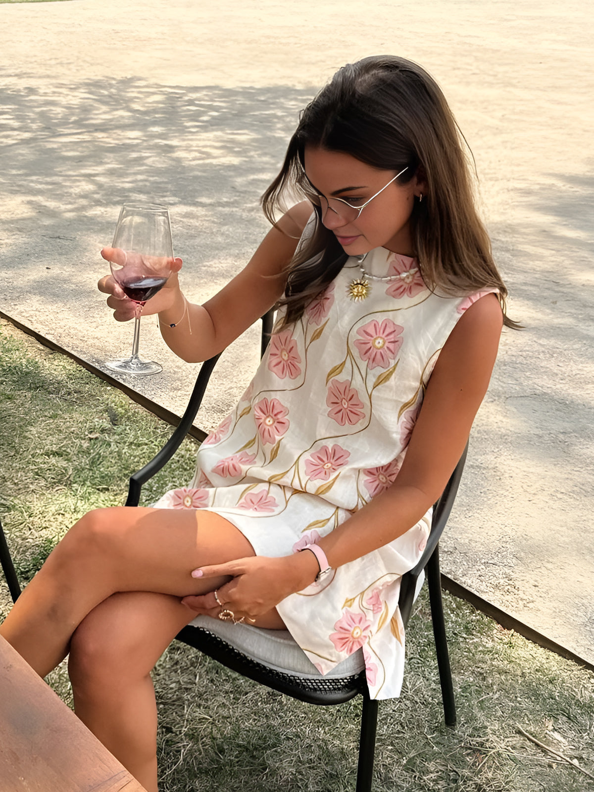 Ruœgy Robe Courte en Lin sans Manches Femme