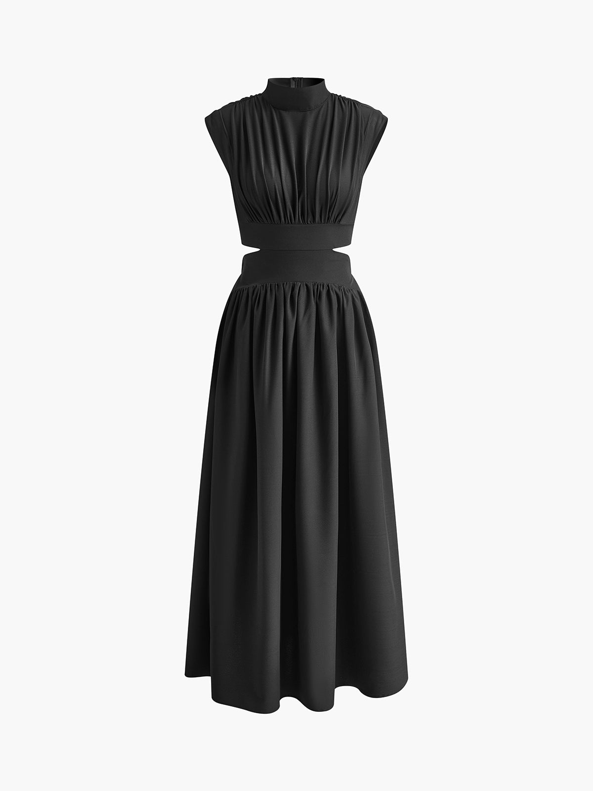 Ruœgy Robe Longue à Découpes Col Montant Femme