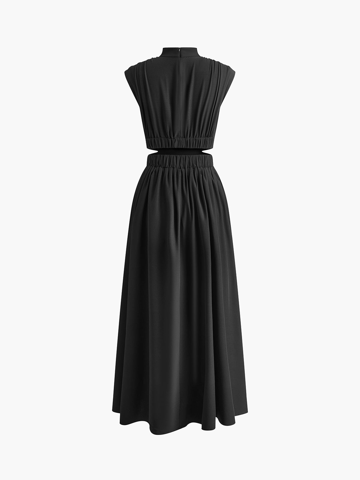 Ruœgy Robe Longue à Découpes Col Montant Femme
