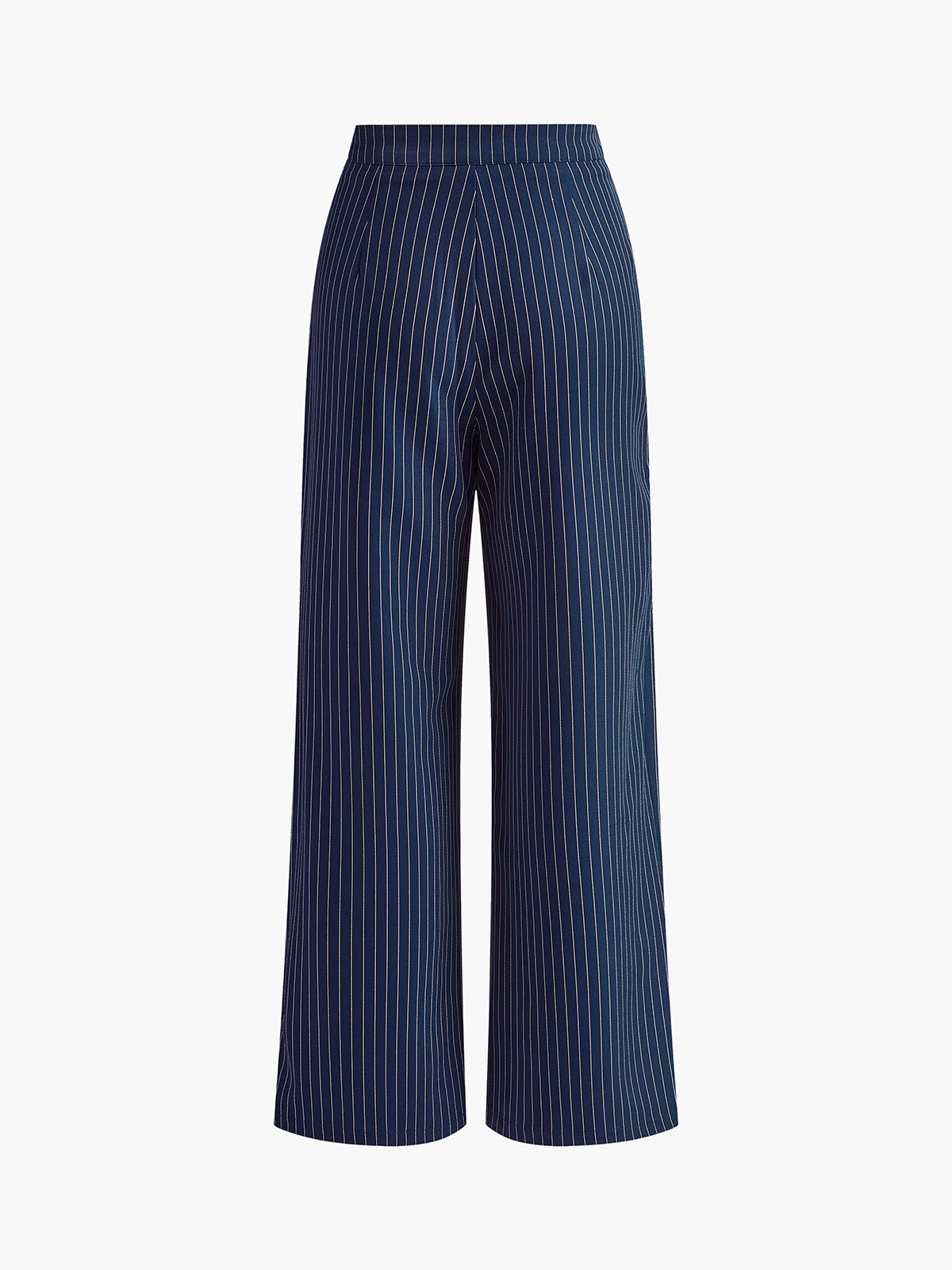 Ruœgy Pantalon Large à Rayures Plissé Femme