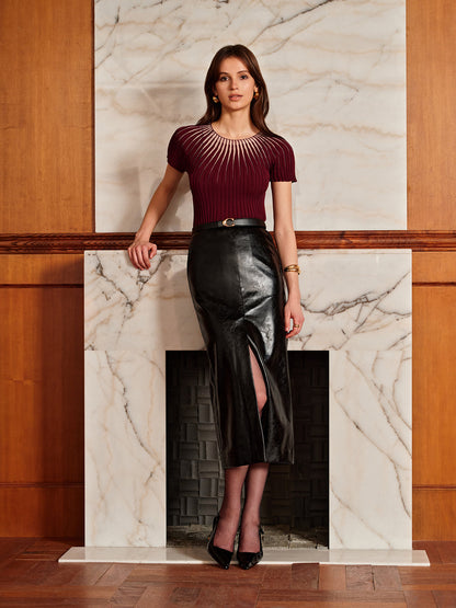 Ruœgy Pull Manches Courtes en Maille Femme