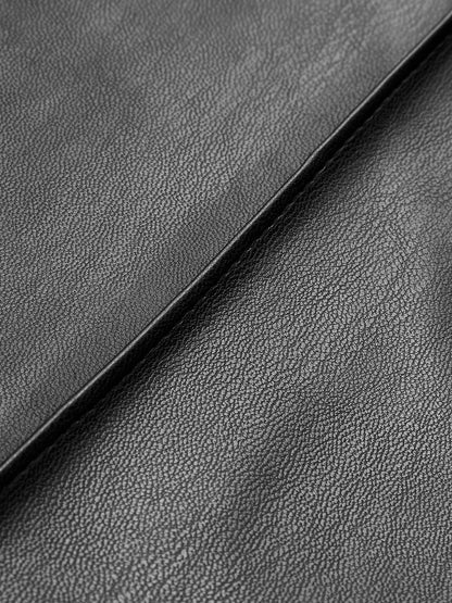 Ruœgy Pantalon Simili Cuir Taille Haute Femme