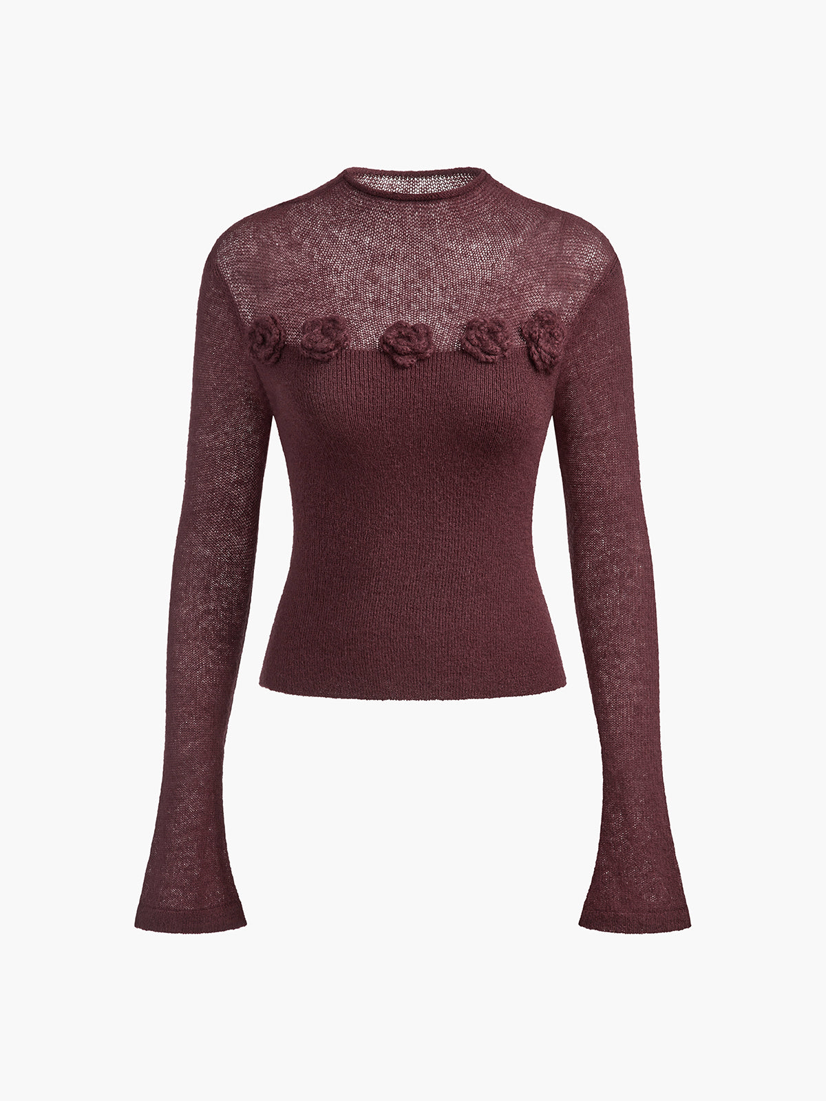 Ruœgy Pull à Fleurs 3D Femme
