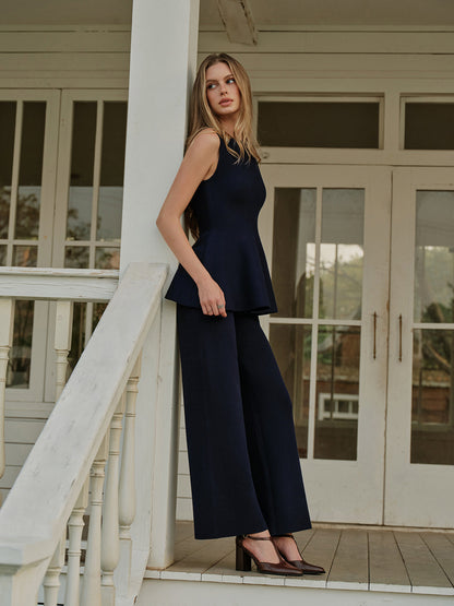 Ruœgy Pantalon en Maille Taille Élastique Femme