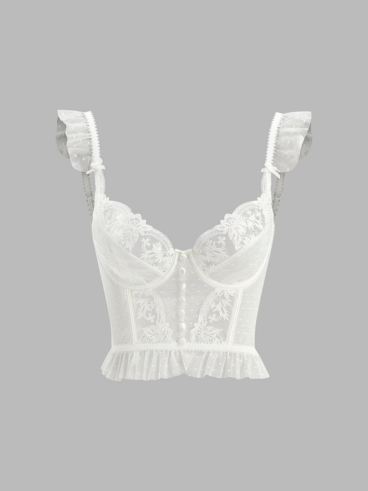 Ruœgy Top Corset Dentelle Fleurie Femme