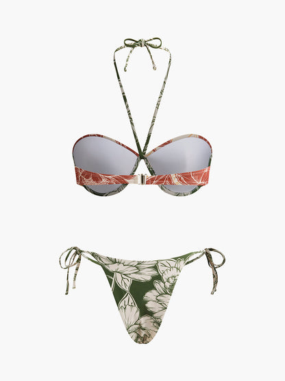 Ruœgy Maillot de Bain 3 Pièces Jupe Femme