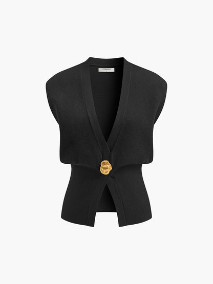 Ruœgy Sleeveless V Neck Sweater Vest