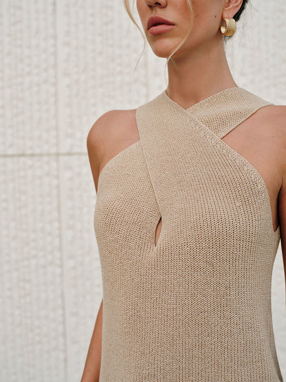 Ruœgy Cross Over Halter Tank Top