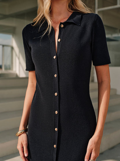 Ruœgy Metal Button Midi Dress