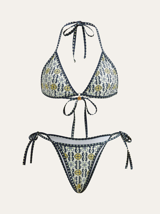 Ruœgy Bikini Triangle Imprimé à Nouer Femme
