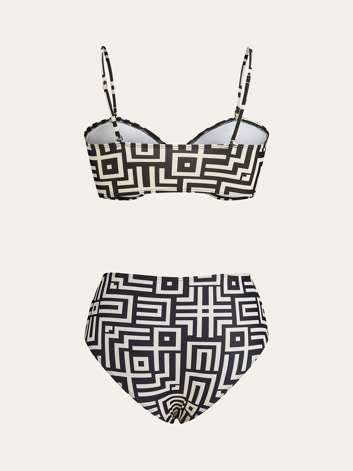 Ruœgy Maillot Deux Pièces Imprimé Géométrique Femme