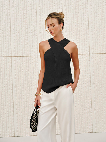 Ruœgy Cross Over Halter Tank Top