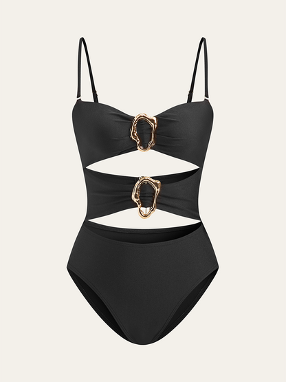 Ruœgy Maillot de Bain Une Pièce Échancré Femme