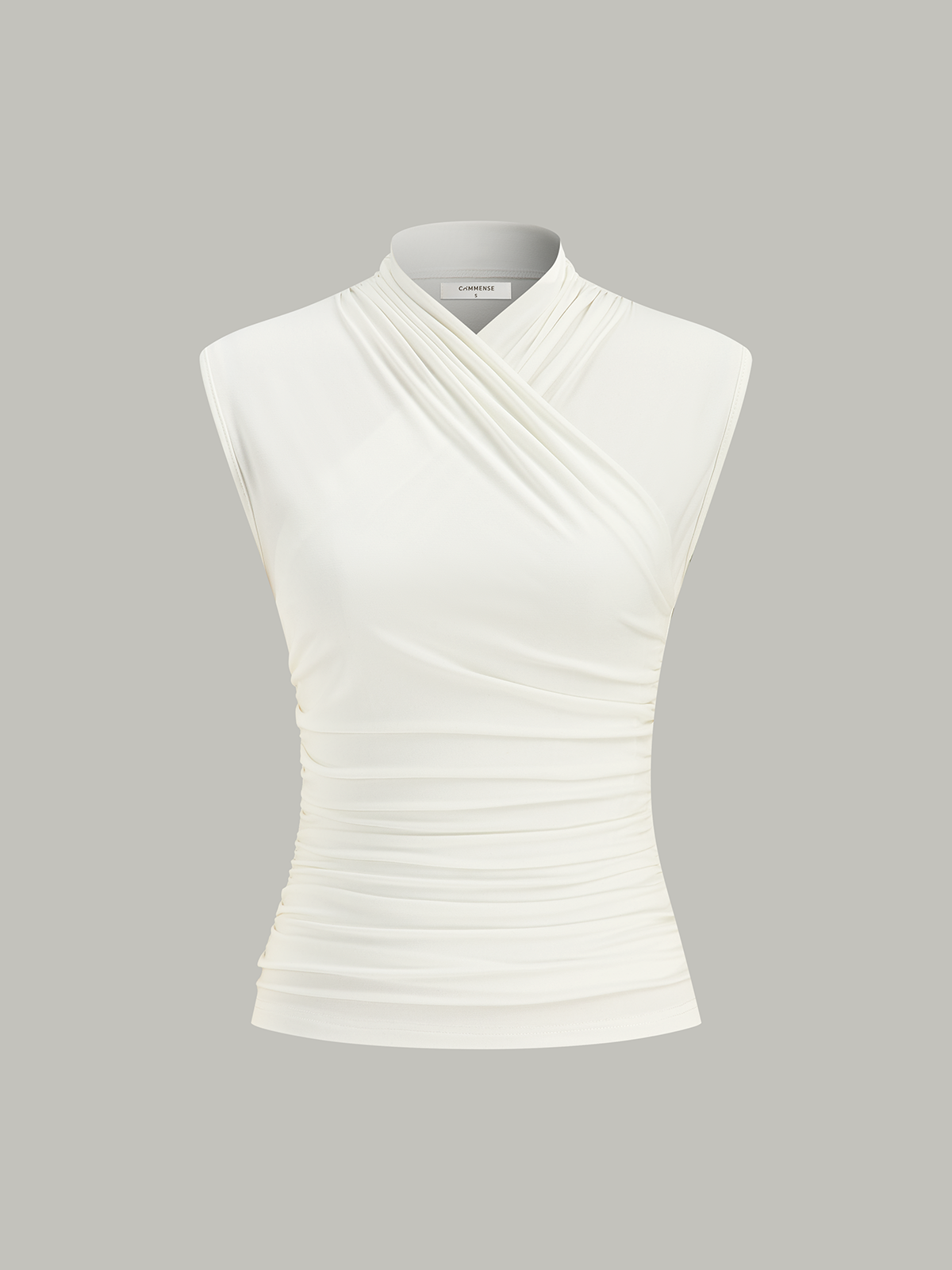 Ruœgy Cross Neck Ruched Top