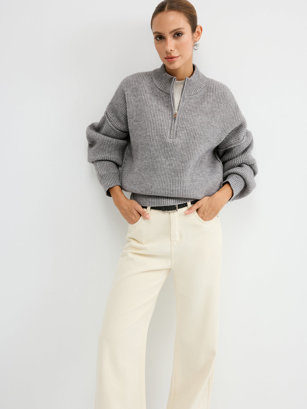 Ruœgy Pull Col Camionneur Laine Mélangée Femme