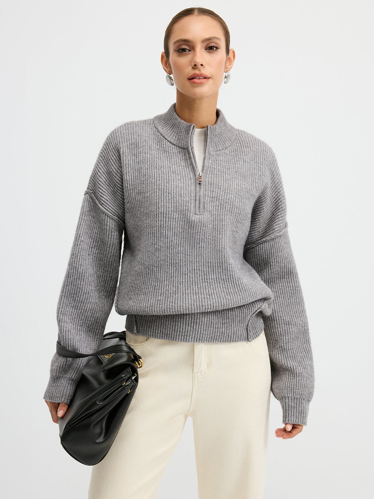 Ruœgy Pull Col Camionneur Laine Mélangée Femme
