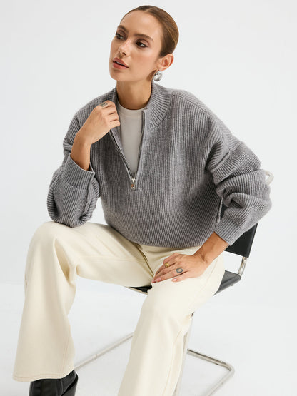 Ruœgy Pull Col Camionneur Laine Mélangée Femme