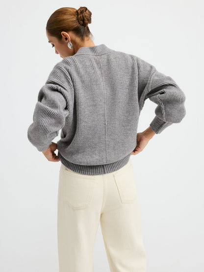 Ruœgy Pull Col Camionneur Laine Mélangée Femme