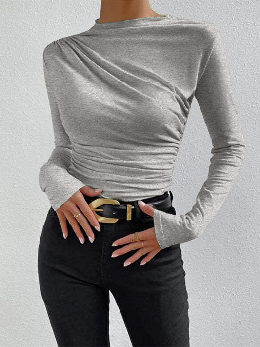 Ruœgy Fitted Ruched Long Sleeve Top