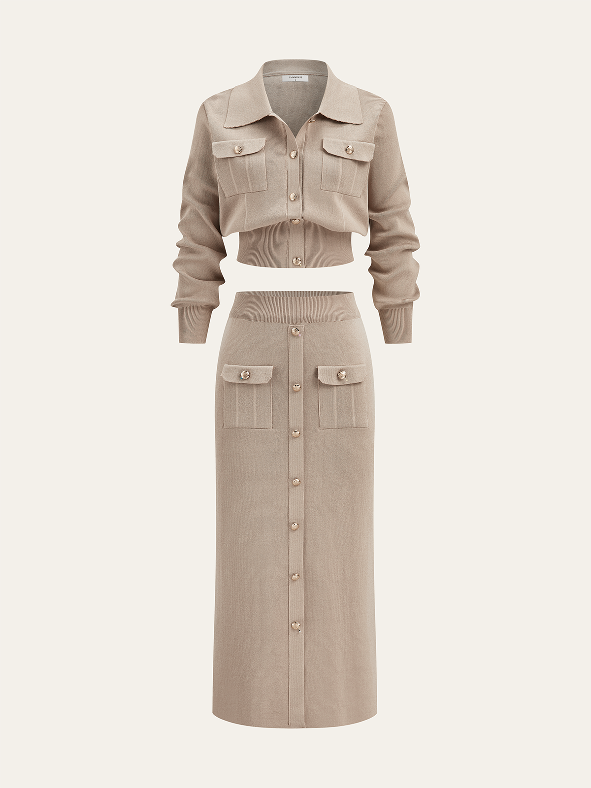 Ruœgy Cardigan Midi Skirt Set Femme