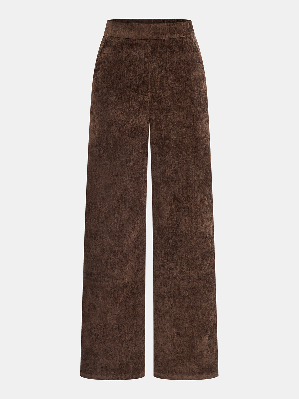 Ruœgy Pantalon Velours Taille Mi-Haute Femme