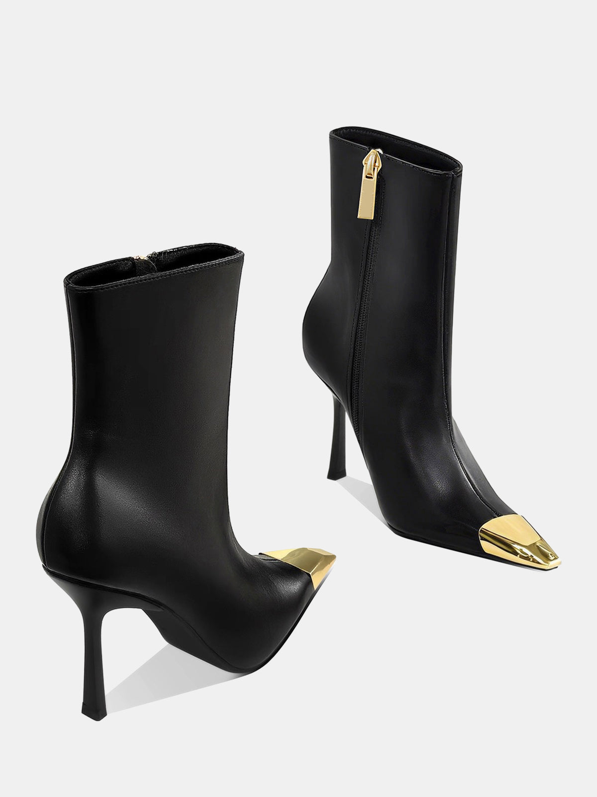 Bottines Femme à Bout Pointu en Similicuir avec Talon de 7 cm