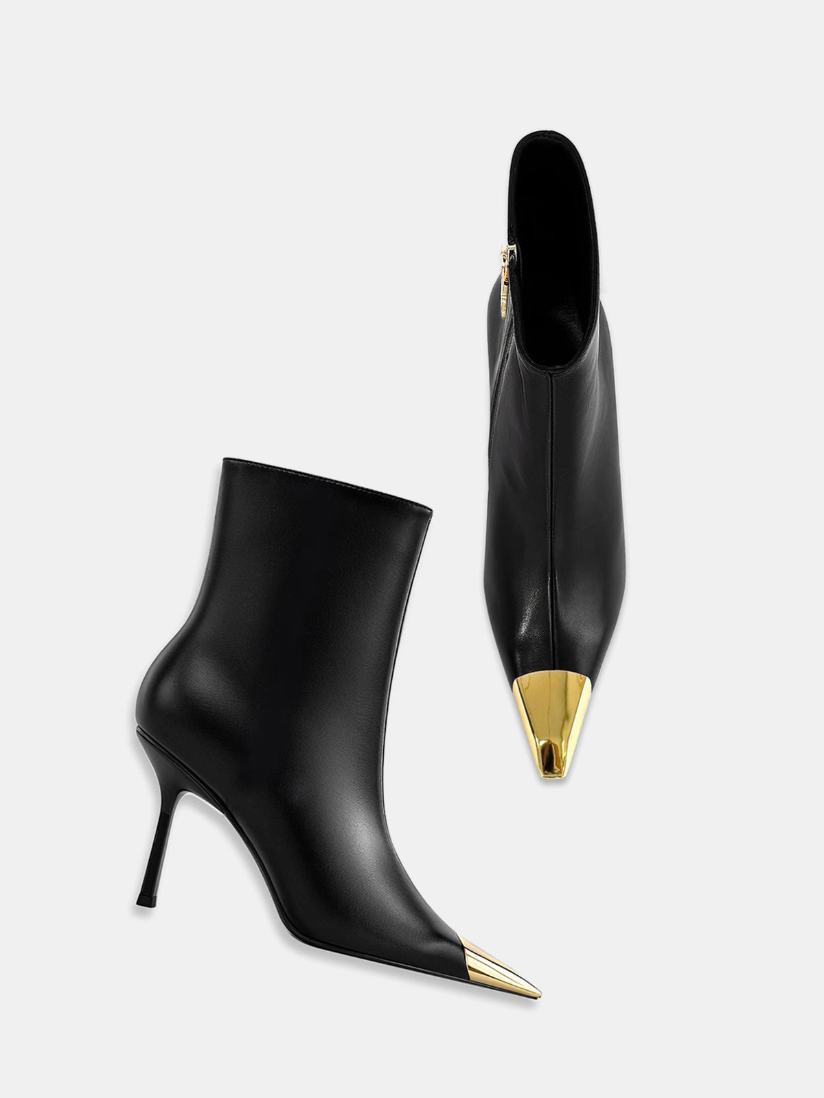 Bottines Femme à Bout Pointu en Similicuir avec Talon de 7 cm