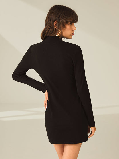 Ruœgy Robe Moulante Col Roulé Femme