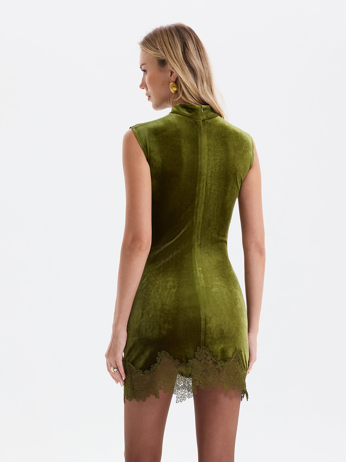 Ruœgy Robe Courte Velours Sans Manches Femme