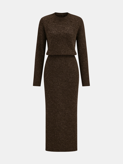 Ruœgy Robe Midi Maille Laine Mélangée Femme