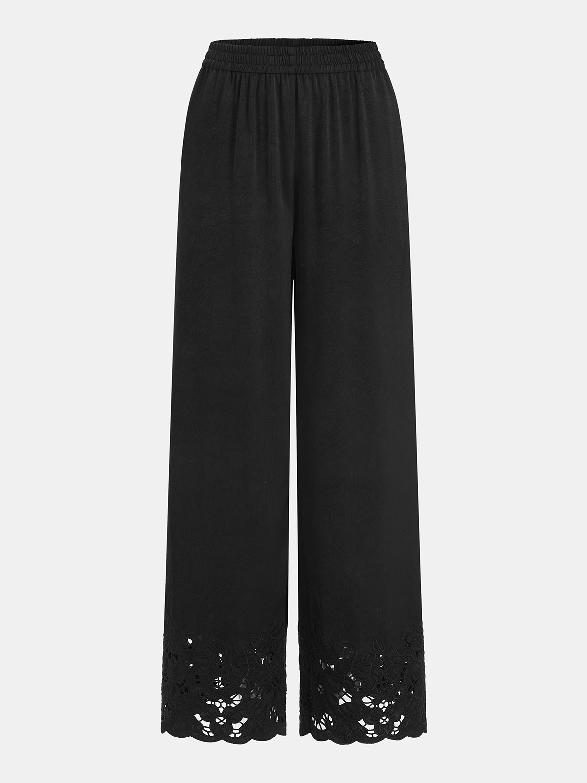 Ruœgy Pantalon Satin Taille Élastique Femme