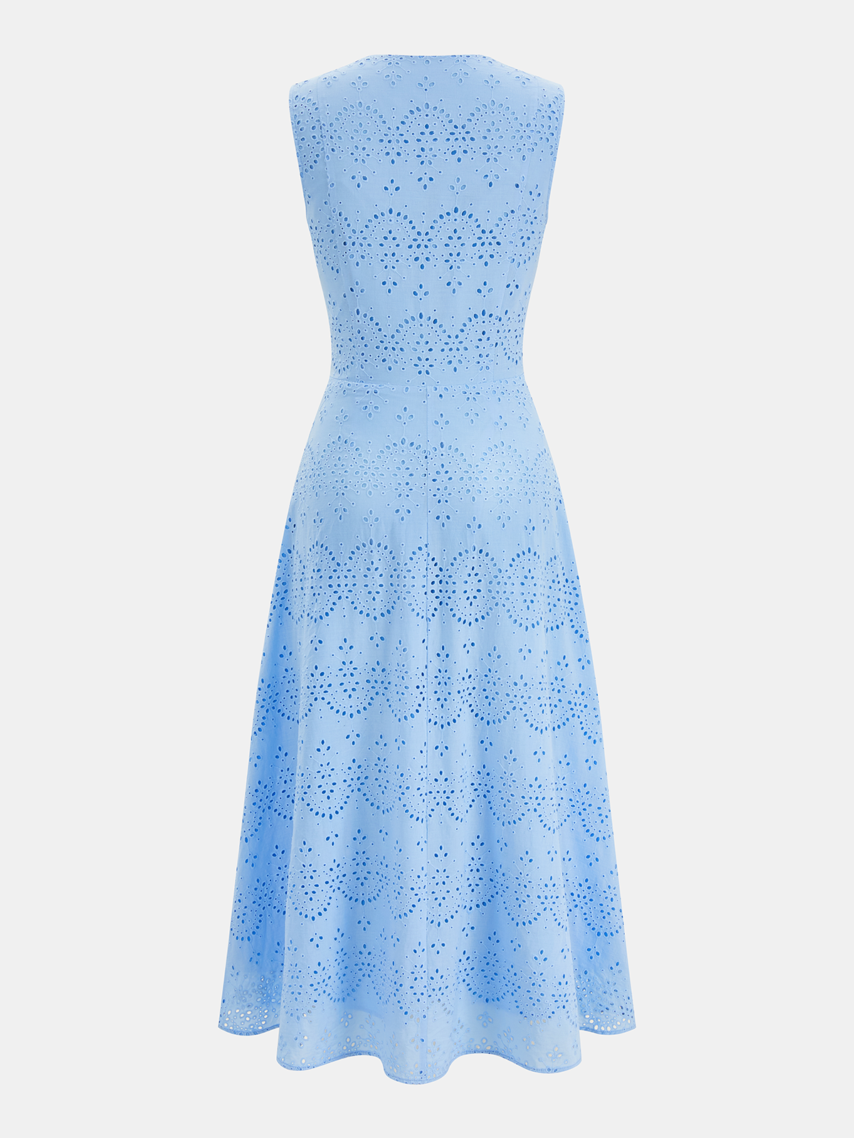 Ruœgy Robe Longue Sans Manches Broderie Anglaise Coton Femme