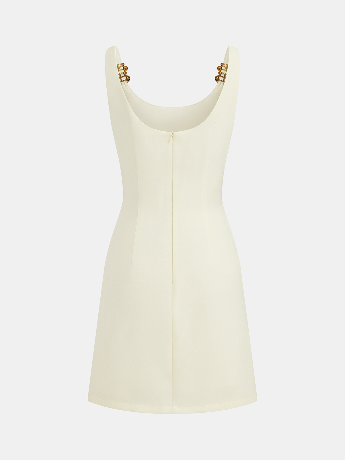 Ruœgy Robe Mini Moulante à Bretelles Dorées Femme