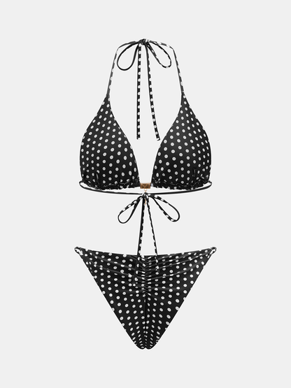 Ruœgy Maillot de Bain Triangle à Pois Femme